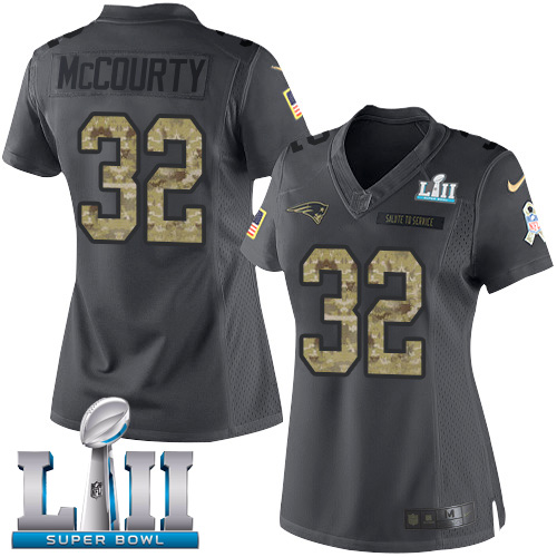Nike Patriots #32 Devin McCourty Black Super Bowl LII Women's Stitched NFL Limited 2016 Salute to Service Jersey Nike Patriots #32 Devin McCourty Black Super Bowl LII Women's Stitched NFL Limited 2016 Salute to Service Jersey