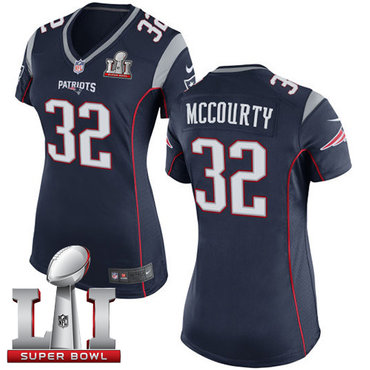 Nike Patriots #32 Devin McCourty Navy Blue Team Color Super Bowl LI 51 Women's Stitched NFL New Elite Jersey