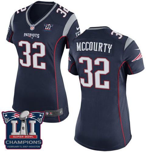 Nike Patriots #32 Devin McCourty Navy Blue Team Color Super Bowl LI Champions Women's Stitched NFL New Elite Jersey