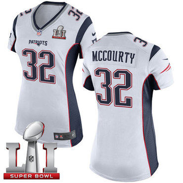 Nike Patriots #32 Devin McCourty White Super Bowl LI 51 Women's Stitched NFL New Elite Jersey