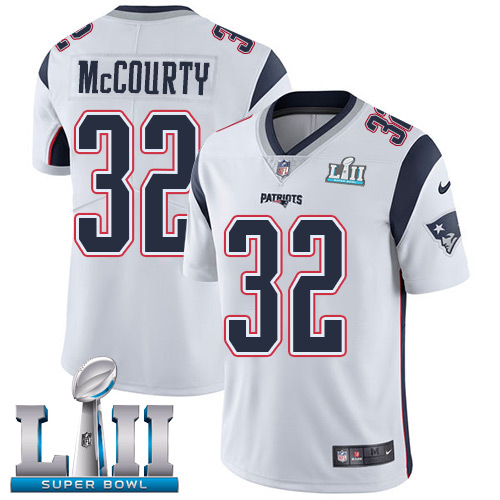 Nike Patriots #32 Devin McCourty White Super Bowl LII Men's Stitched NFL Vapor Untouchable Limited Jersey