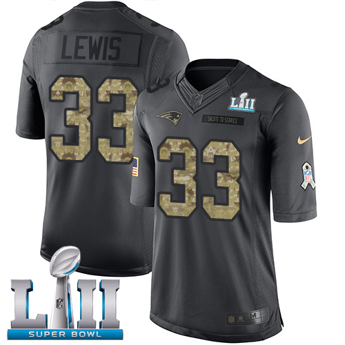 Nike Patriots #33 Dion Lewis Black Super Bowl LII Youth Stitched NFL Limited 2016 Salute to Service Jersey Nike Patriots #33 Dion Lewis Black Super Bowl LII Youth Stitched NFL Limited 2016 Salute to Service Jersey