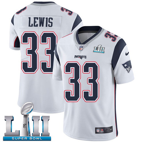 Nike Patriots #33 Dion Lewis White Super Bowl LII Men's Stitched NFL Vapor Untouchable Limited Jersey Nike Patriots #33 Dion Lewis White Super Bowl LII Men's Stitched NFL Vapor Untouchable Limited Jersey