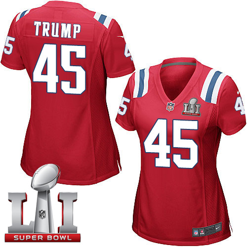 Nike Patriots #45 Donald Trump Red Alternate Super Bowl LI 51 Women's Stitched NFL Elite Jersey