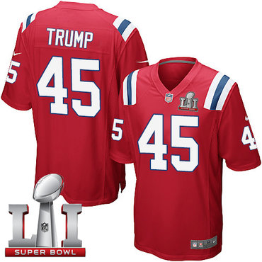 Nike Patriots #45 Donald Trump Red Alternate Super Bowl LI 51 Youth Stitched NFL Elite Jersey