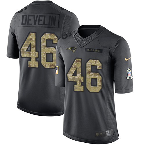 Nike Patriots #46 James Develin Black Men's Stitched NFL Limited 2016 Salute To Service Jersey Nike Patriots #46 James Develin Black Men's Stitched NFL Limited 2016 Salute To Service Jersey