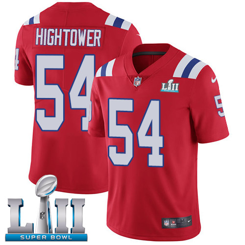 Nike Patriots #54 Dont'a Hightower Red Alternate Super Bowl LII Men's Stitched NFL Vapor Untouchable Limited Jersey Nike Patriots #54 Dont'a Hightower Red Alternate Super Bowl LII Men's Stitched NFL Vapor Untouchable Limited Jersey