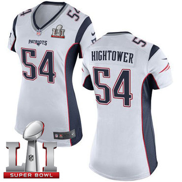 Nike Patriots #54 Dont'a Hightower White Super Bowl LI 51 Women's Stitched NFL New Elite Jersey