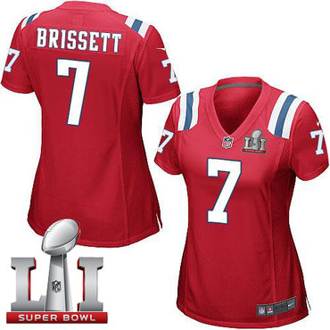 Nike Patriots #7 Jacoby Brissett Red Alternate Super Bowl LI 51 Women's Stitched NFL Elite Jersey