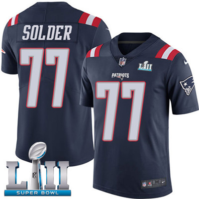 Nike Patriots #77 Nate Solder Navy Blue Super Bowl LII Youth Stitched NFL Limited Rush Jersey Nike Patriots #77 Nate Solder Navy Blue Super Bowl LII Youth Stitched NFL Limited Rush Jersey