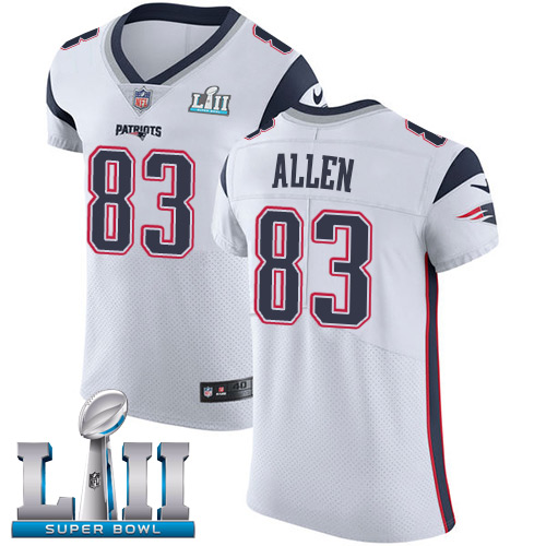 Nike Patriots #83 Dwayne Allen White Super Bowl LII Men's Stitched NFL Vapor Untouchable Elite Jersey Nike Patriots #83 Dwayne Allen White Super Bowl LII Men's Stitched NFL Vapor Untouchable Elite Jersey