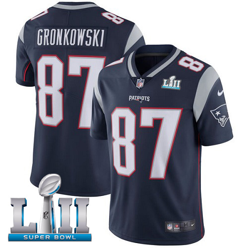 Nike Patriots #87 Rob Gronkowski Navy Blue Team Color Super Bowl LII Youth Stitched NFL Vapor Untouchable Limited Jersey Nike Patriots #87 Rob Gronkowski Navy Blue Team Color Super Bowl LII Youth Stitched NFL Vapor Untouchable Limited Jersey