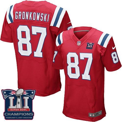 Nike Patriots #87 Rob Gronkowski Red Alternate Super Bowl LI Champions Men's Stitched NFL Elite Jersey Nike Patriots #87 Rob Gronkowski Red Alternate Super Bowl LI Champions Men's Stitched NFL Elite Jersey