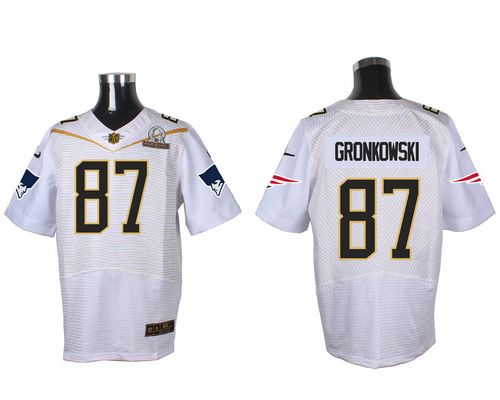 Nike Patriots #87 Rob Gronkowski White 2016 Pro Bowl Men's Stitched NFL Elite Jersey Nike Patriots #87 Rob Gronkowski White 2016 Pro Bowl Men's Stitched NFL Elite Jersey