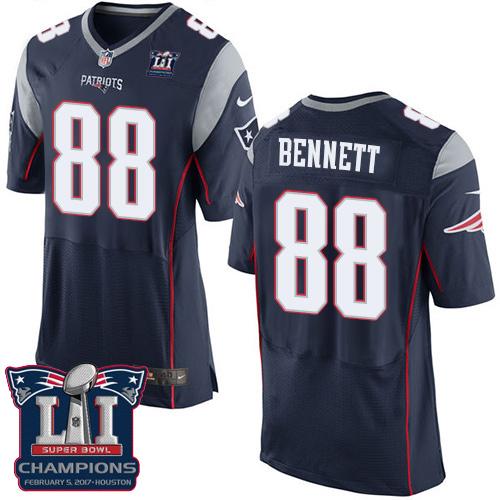 Nike Patriots #88 Martellus Bennett Navy Blue Team Color Super Bowl LI Champions Men's Stitched NFL Elite Jersey Nike Patriots #88 Martellus Bennett Navy Blue Team Color Super Bowl LI Champions Men's Stitched NFL Elite Jersey