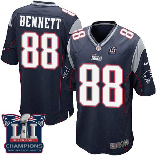 Nike Patriots #88 Martellus Bennett Navy Blue Team Color Super Bowl LI Champions Youth Stitched NFL New Elite Jersey
