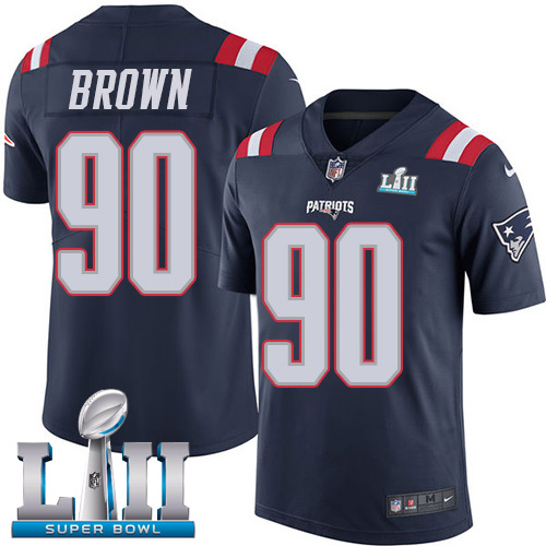 Nike Patriots #90 Malcom Brown Navy Blue Super Bowl LII Men's Stitched NFL Limited Rush Jersey Nike Patriots #90 Malcom Brown Navy Blue Super Bowl LII Men's Stitched NFL Limited Rush Jersey