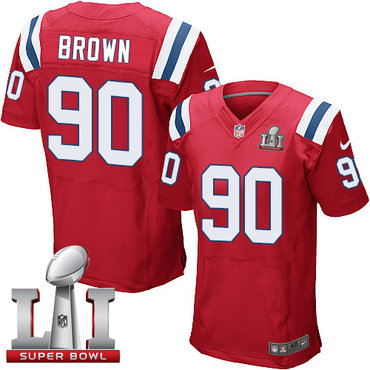 Nike Patriots #90 Malcom Brown Red Alternate Super Bowl LI 51 Men's Stitched NFL Elite Jersey Nike Patriots #90 Malcom Brown Red Alternate Super Bowl LI 51 Men's Stitched NFL Elite Jersey