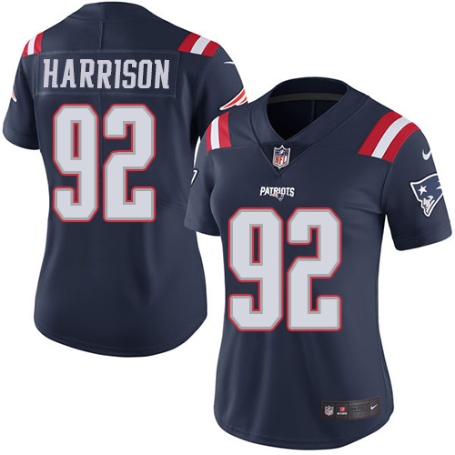 Nike Patriots #92 James Harrison Navy Blue Women's Stitched NFL Limited Rush Jersey