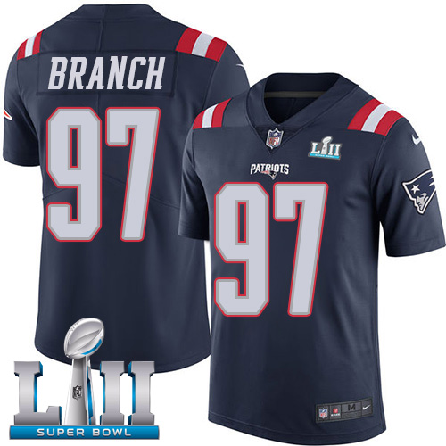 Nike Patriots #97 Alan Branch Navy Blue Super Bowl LII Men's Stitched NFL Limited Rush Jersey Nike Patriots #97 Alan Branch Navy Blue Super Bowl LII Men's Stitched NFL Limited Rush Jersey