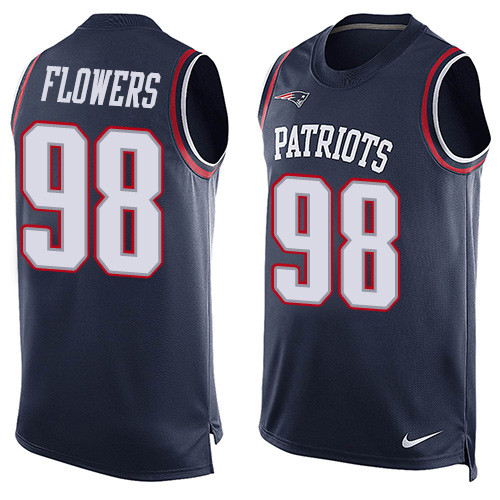 Nike Patriots #98 Trey Flowers Navy Blue Team Color Men's Stitched NFL Limited Tank Top Jersey Nike Patriots #98 Trey Flowers Navy Blue Team Color Men's Stitched NFL Limited Tank Top Jersey