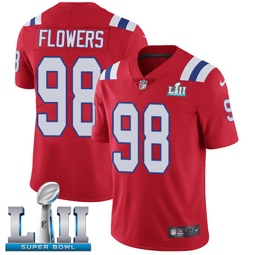 Nike Patriots #98 Trey Flowers Red Alternate Super Bowl LII Youth Stitched NFL Vapor Untouchable Limited jerseys