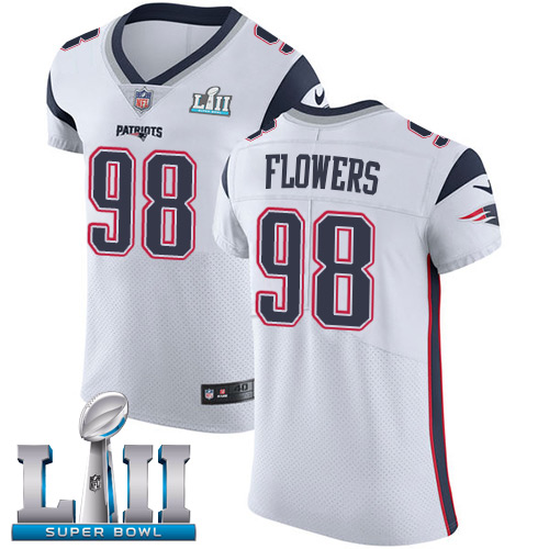 Nike Patriots #98 Trey Flowers White Super Bowl LII Men's Stitched NFL Vapor Untouchable Elite Jersey Nike Patriots #98 Trey Flowers White Super Bowl LII Men's Stitched NFL Vapor Untouchable Elite Jersey