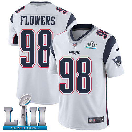 Nike Patriots #98 Trey Flowers White Super Bowl LII Men's Stitched NFL Vapor Untouchable Limited Jersey Nike Patriots #98 Trey Flowers White Super Bowl LII Men's Stitched NFL Vapor Untouchable Limited Jersey