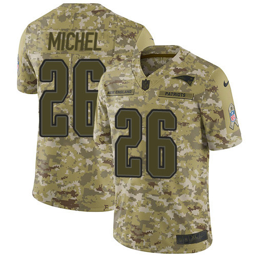 Nike Patriots 26 Sony Michel Camo Salute To Service Limited Jersey Nike Patriots 26 Sony Michel Camo Salute To Service Limited Jersey