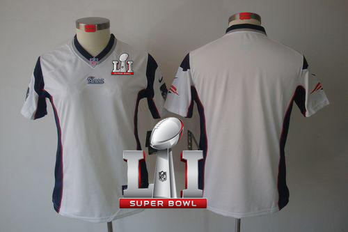 Nike Patriots Blank White Super Bowl LI 51 Women's Stitched NFL Limited Jersey