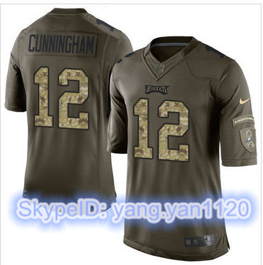 Nike Philadelphia Eagles #12 Randall Cunningham Green Men's Stitched NFL Limited Salute to Service Jersey