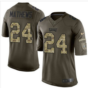 Nike Philadelphia Eagles #24 Ryan Mathews Green Men's Stitched NFL Limited Salute to Service Jersey