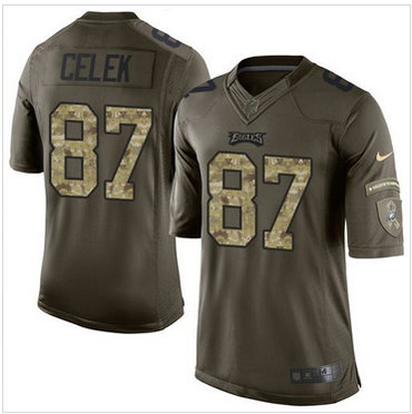 Nike Philadelphia Eagles #87 Brent Celek Green Men's Stitched NFL Limited Salute to Service Jersey