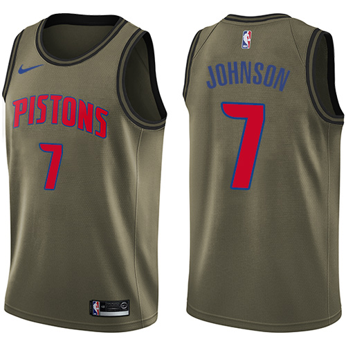 Nike Pistons #7 Stanley Johnson Green Salute to Service NBA Swingman Jersey Nike Pistons #7 Stanley Johnson Green Salute to Service NBA Swingman Jersey