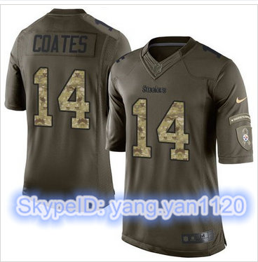 Nike Pittsburgh Steelers #14 Sammie Coates Green Men's Stitched NFL Limited Salute to Service Jersey