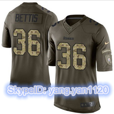 Nike Pittsburgh Steelers #36 Jerome Bettis Green Men's Stitched NFL Limited Salute to Service Jersey