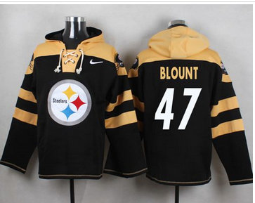 Nike Pittsburgh Steelers #47 Mel Blount Black Player Pullover NFL Hoodie