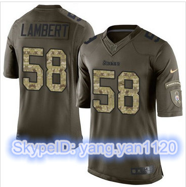 Nike Pittsburgh Steelers #58 Jack Lambert Green Men's Stitched NFL Limited Salute to Service Jersey