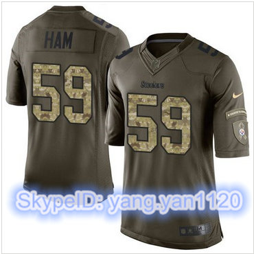 Nike Pittsburgh Steelers #59 Jack Ham Green Men's Stitched NFL Limited Salute to Service Jersey