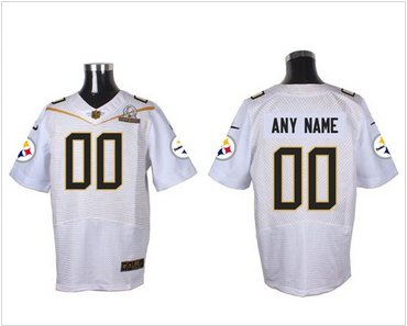 Nike Pittsburgh Steelers Customized White 2016 Pro Bowl Men's Stitched NFL Elite Jersey