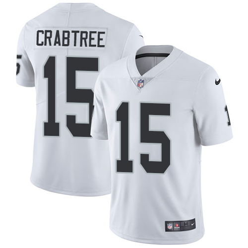 Nike Raiders #15 Michael Crabtree White Men's Stitched NFL Vapor Untouchable Limited Jersey Nike Raiders #15 Michael Crabtree White Men's Stitched NFL Vapor Untouchable Limited Jersey