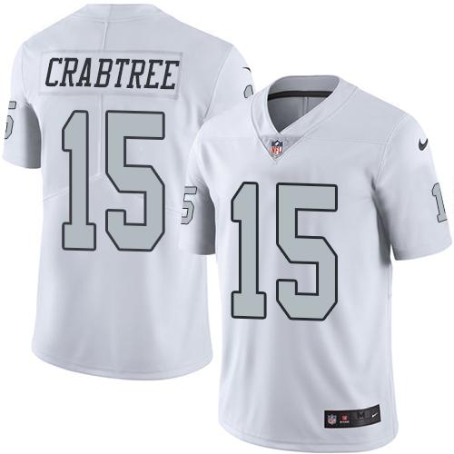 Nike Raiders #15 Michael Crabtree White Youth Stitched NFL Limited Rush Jersey Nike Raiders #15 Michael Crabtree White Youth Stitched NFL Limited Rush Jersey