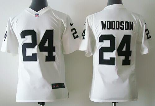 Nike Raiders #24 Charles Woodson White Youth Stitched NFL Elite Jersey Nike Raiders #24 Charles Woodson White Youth Stitched NFL Elite Jersey