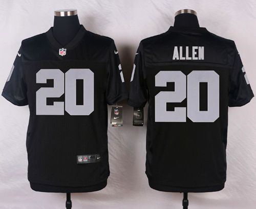 Nike Raiders #20 ALLEN Black Men's Stitched NFL Elite Jersey