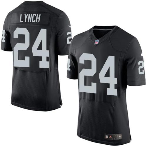 Nike Raiders #24 Marshawn Lynch Black Team Color Men's Stitched NFL New Elite Jersey Nike Raiders #24 Marshawn Lynch Black Team Color Men's Stitched NFL New Elite Jersey