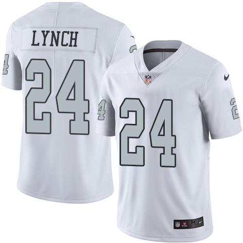 Nike Raiders #24 Marshawn Lynch White Men's Stitched NFL Limited Rush Jersey Nike Raiders #24 Marshawn Lynch White Men's Stitched NFL Limited Rush Jersey