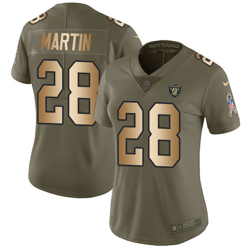 Nike Raiders #28 Doug Martin Olive Gold Women's Stitched NFL Limited 2017 Salute to Service Jersey Nike Raiders #28 Doug Martin Olive Gold Women's Stitched NFL Limited 2017 Salute to Service Jersey