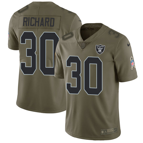 Nike Raiders #30 Jalen Richard Olive Men's Stitched NFL Limited 2017 Salute To Service Jersey Nike Raiders #30 Jalen Richard Olive Men's Stitched NFL Limited 2017 Salute To Service Jersey