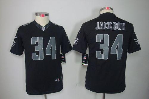 Nike Raiders #34 Bo Jackson Black Impact Youth Stitched NFL Limited Jersey Nike Raiders #34 Bo Jackson Black Impact Youth Stitched NFL Limited Jersey