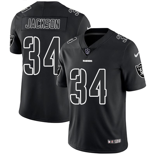 Nike Raiders #34 Bo Jackson Black Men's Stitched NFL Limited Rush Impact Jersey Nike Raiders #34 Bo Jackson Black Men's Stitched NFL Limited Rush Impact Jersey